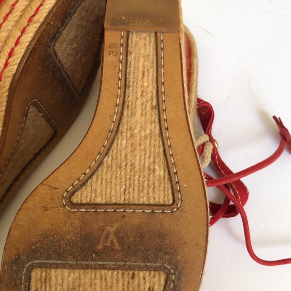 Louis Vuitton Red Wedge Shoes  SZ 39-9 - Picture 4 of 6